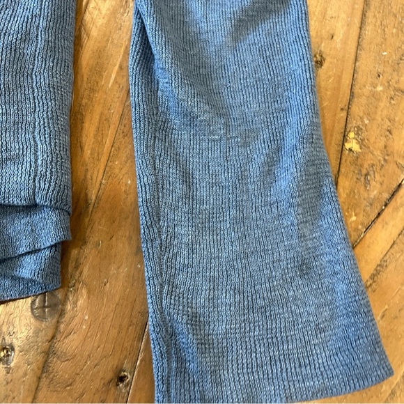 Eileen Fisher Linen Open Front Cardigan Sweater Medium Blue Preppy Coastal Drapy - Picture 7 of 9